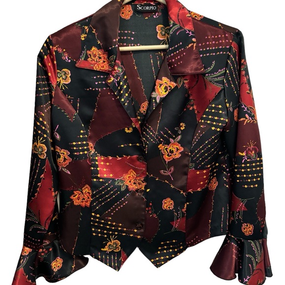 Vintage patchwork satin shirt - Picture 2 of 3